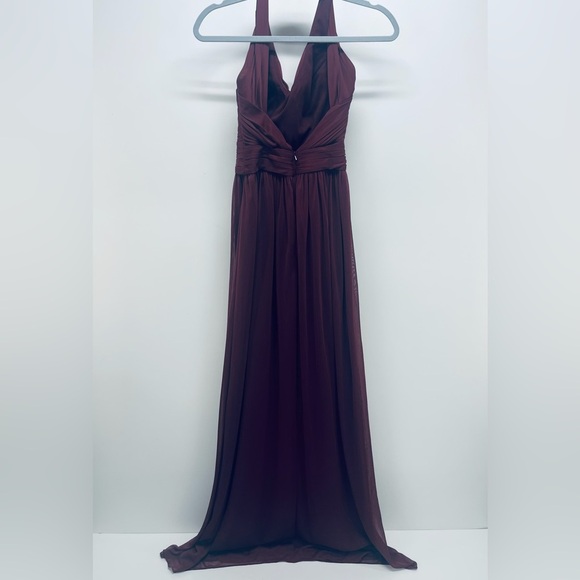 Davids Bridal Dress Size 0 Women’s Bridesmaid with Crisscross Back Burbundy - Picture 7 of 7